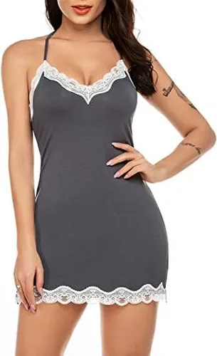 Vista 8 de Avidlove Lencería sexy para mujer, ropa de dormir, camisón, babydoll, lencería de algodón