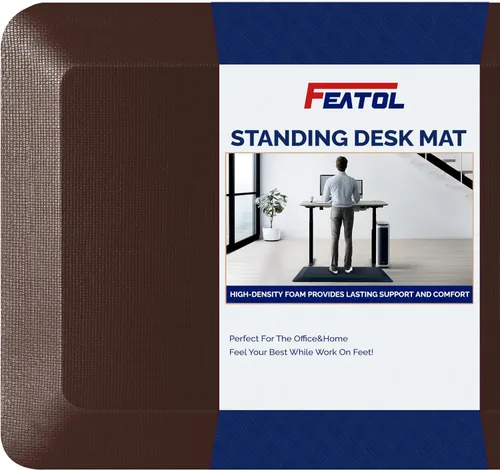 Vista 13 de FEATOL Tapete antifatiga para estar de pie, 9/10 extra grueso, ergonómico, de pie, cómodo tapete de espuma viscoelástica para estar de pie en casa