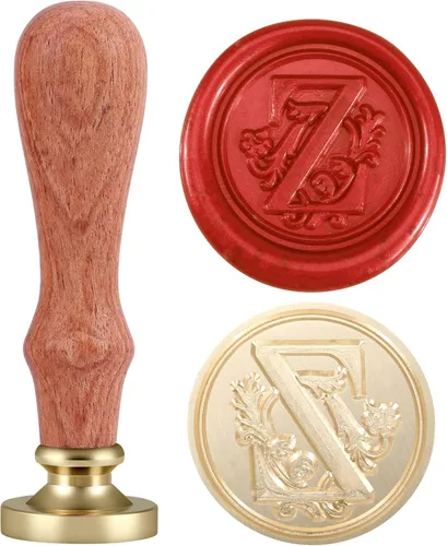 Vista 21 de Yoption Classic timbre para estampar en cera, 26 letras de la A a la Z, retro, s