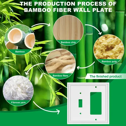 Vista 5 de Cubiertas Decorativas Blancas para Interruptores de Luz Combinados, Placa de Pared, Material Natural, Cubiertas de Salida de Placa de Interruptor