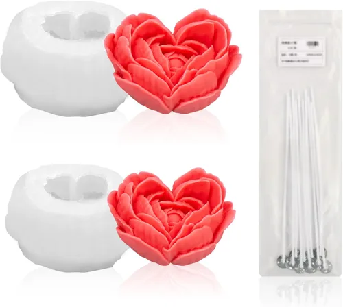 Vista 5 de 5 piezas molde de silicona 3D de árbol de Navidad para velas, jabón, resina epoxi, cera, formas de silicona, molde de árbol de Navidad para velas