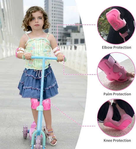 Vista 2 de Rodilleras para niñosjóvenes, coderas, muñequeras, equipo de protección, para patines infantiles, bicicleta de ciclismo, patinaje, patinaje
