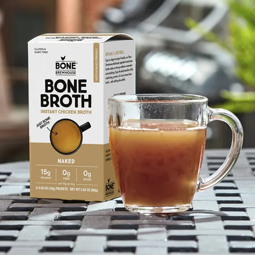 Vista 7 de Bone Brewhouse - Polvo de proteína de caldo de hueso de pollo sin sabor - Apto para dieta cetogénica y paleo - Caldo de sopa instantánea - 0.53 oz