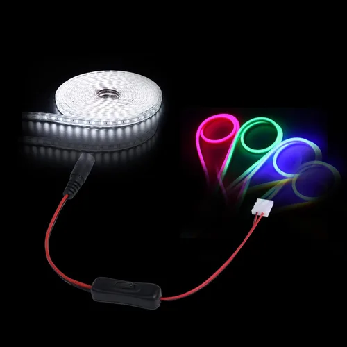 Vista 6 de PNGKNYOCN Conector LED de 2 pines de 0.315 pulgadas con interruptor en línea de encendido y apagado, enchufe hembra de 0.217 in x 0.083 in de CC a 2