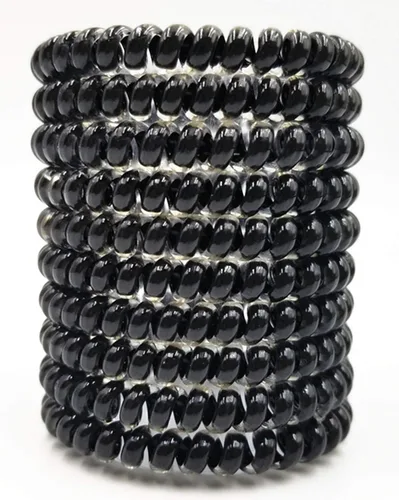 Vista 10 de 15 lazos para el cabello en espiral, sin pliegues, cable de teléfono, bobinas de plástico para el cabello en blanco