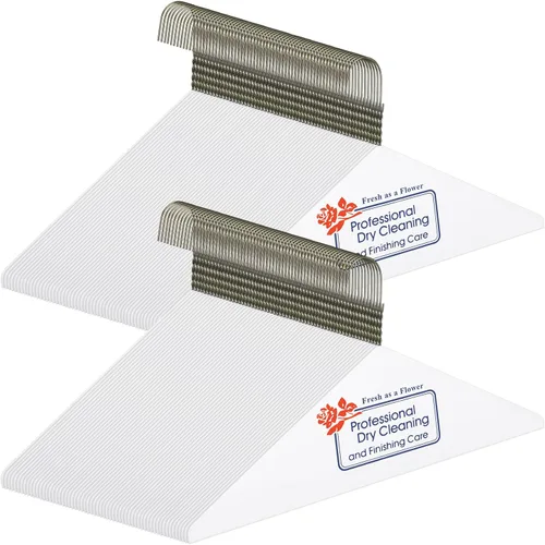 Vista 7 de Yuntau 60 perchas de alambre a granel de 16 pulgadas para limpiar en seco para ropa con capa y pantalones (rojo, azul, corazón)