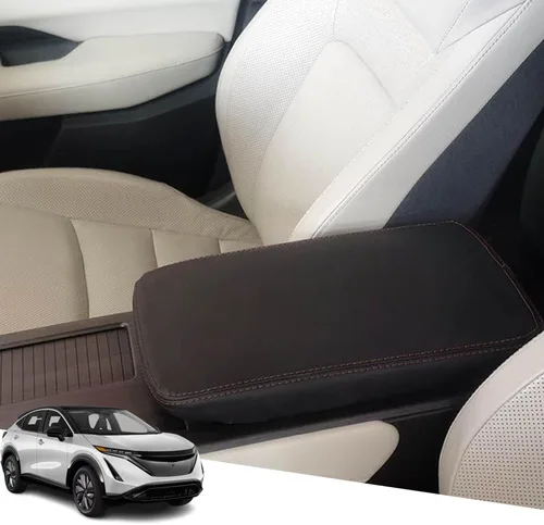 Vista 80 de Great-luck Funda de cuero para consola central con protector de reposabrazos y accesorios (costuras negras) para Nissan Rogue