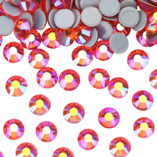 Vista 9 de Hot Fix - Diamantes de imitación de cristal con parte trasera plana, gemas de diamante de 0.189 in (20 ss, 1440 unidades, rojo)