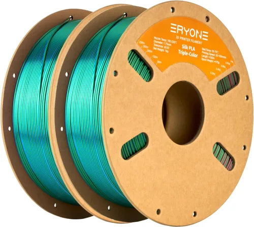 Vista 275 de ERYONE Filamento de ácido poliláctico (PLA) de seda para impresora 3D, de 1.75 mm +/- 0.03 mm, carrete de 1 kg (2.2 libras), verde esmeralda seda