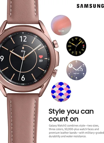Vista 2 de Samsung Galaxy Watch 3 (1.614 pulgadas, GPS, Bluetooth) Reloj inteligente bronce místico (versión de EE. UU., ) (renovado)