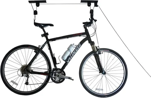 Vista 5 de Bike Hanger - Overhead Hoist Pulley System with 100lb Capacity for Bicycles or Ladders - Secure Garage Ceiling Storage by Rad Sportz