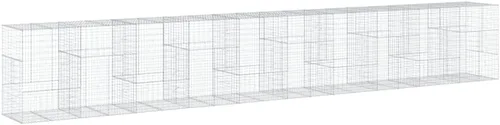 Vista 108 de vidaXL Cesta de gavión con tapa, 39.4 x 19.7 x 39.4 pulgadas, hierro galvanizado rectangular, resistente a la intemperie, montaje sin herramientas