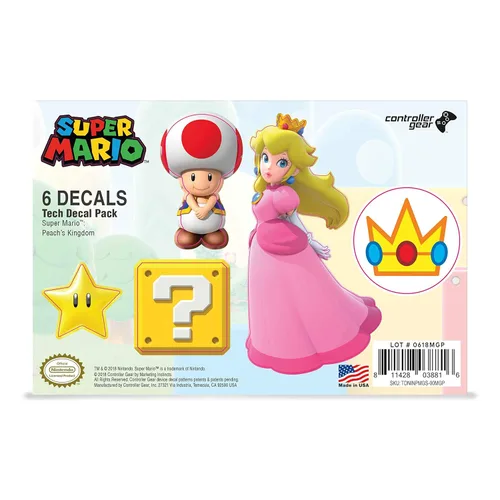 Vista 9 de Controller Gear Officially Licensed Super Mario - Character Tech Decal Pack - Peach's Kingdom - Nintendo Wii GameCube