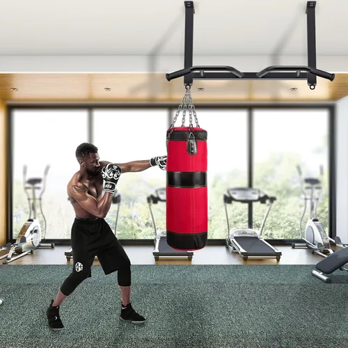Vista 5 de Kipika 32" Ceiling Mounted Pull Up Bar - Heavy Duty, Highly Adjustable, Multifunctional Chin Up Bar - Home Gym System with Punching Bag Hanger and