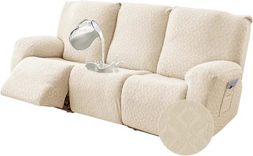 Vista 42 de Gennia - Funda impermeable para silla reclinable, fundas elásticas para sofá reclinable con bolsillos, fundas lavables para sillón reclinable Lazy