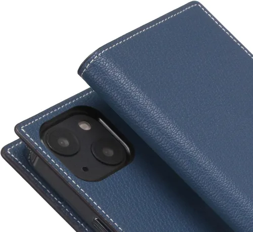 Vista 4 de SLG D6 - Funda híbrida de piel de grano para iPhone 14, estilo diario hecho a mano con tarjetero y bolsillo lateral para efectivo, caja de regalo