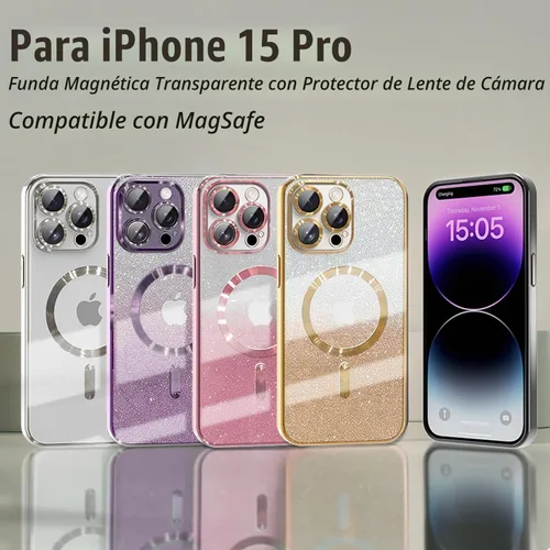 Vista 9 de Misscase Funda Magnética con Purpurina para iPhone 16 Pro Max Compatible con MagSafe, Protector de Lente de Cámara Protección Completa Elegante Negro