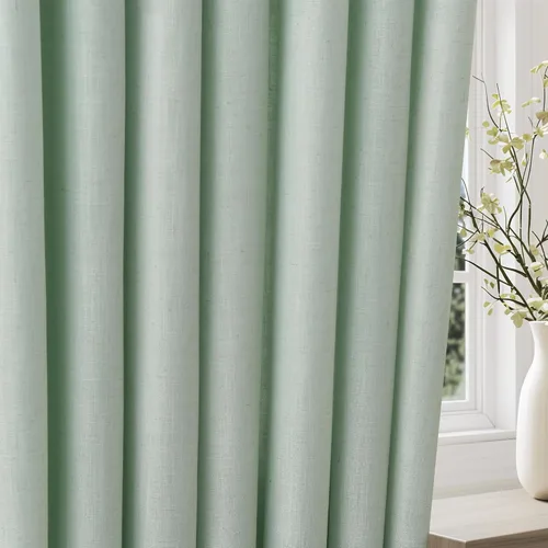 Vista 5 de Cortinas de lino verde aguamarina de 84 pulgadas de largo, 2 paneles para sala de estar y dormitorio, cortinas transparentes de filtrado de luz
