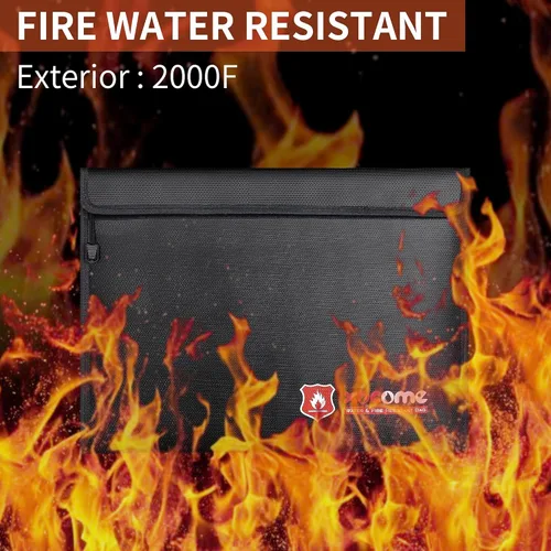 Vista 7 de 2 bolsas de documentos ignífugas, bolsa organizadora de almacenamiento de archivos de 15 x 11 pulgadas/9 x 7 pulgadas, juego de bolsa resistente al