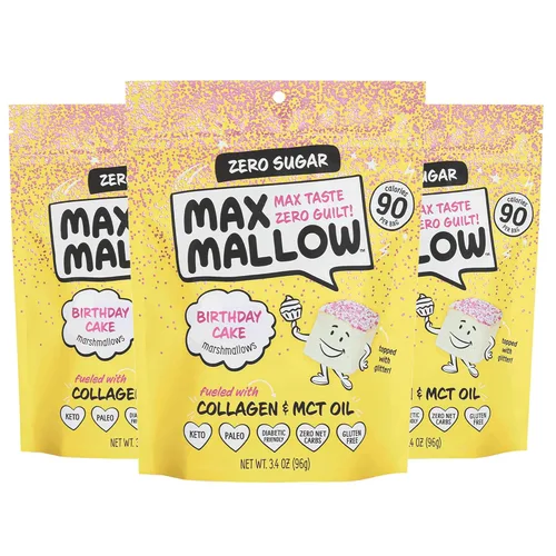 Vista 10 de Malvaviscos Sin Azúcar Max Mallow - Aptos para Keto, Perfectos para S'mores, Chocolate Caliente y Repostería con Snacks Sin Azúcar, S'mores Aceite