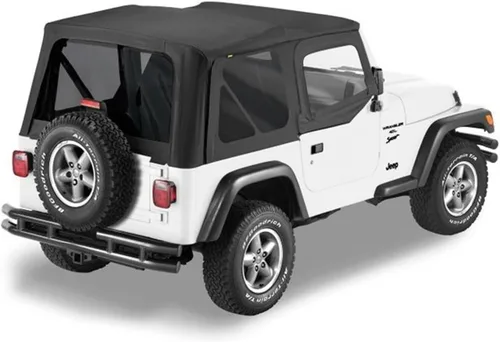 Bestop 7912401 Tela de vela negra Replace-A-Top para Jeep Wrangler TJ 1997-2002 con puertas de acero inferiores de fábrica