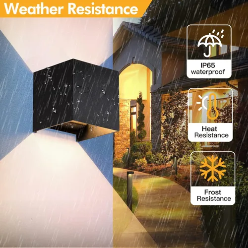 Vista 7 de 2 piezas de luces de pared G9 para exterior/interior, apliques de pared con luces hacia arriba y abajo, IP65 impermeables, iluminación moderna