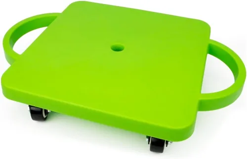 K-Roo Sports - Tabla deslizante de clase de gimnasio de 11.5 pulgadas con ruedas antideslizantes y asas de seguridad (verde)