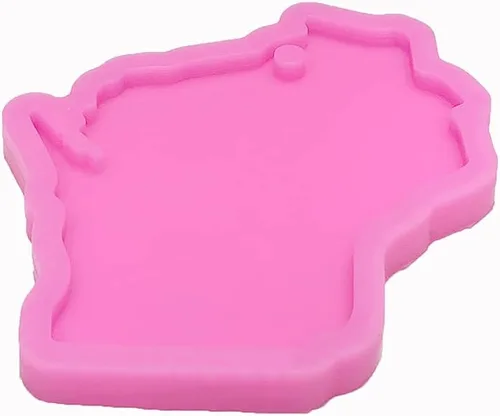 Vista 4 de Molde de silicona brillante con forma de mapa estatal de Wisconsin de Estados Unidos para manualidades, llavero de bricolaje, arcilla polimérica