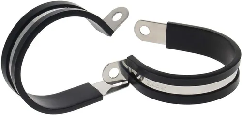 Vista 11 de MroMax Abrazadera de cable de 0.236 in de diámetro EDPM Abrazadera aislada acolchada de goma 304 Abrazadera de tubería de acero inoxidable 0.24 "R