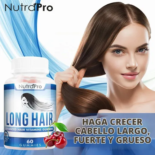 Vista 2 de Gomitas de cabello largo – Suplemento anti-pérdida de cabello para un