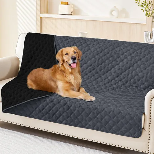 Vista 92 de Smiry Funda impermeable para cama de mascota, suave y lavable, para muebles, cama, sofá, reversible, a cuadros (30 x 53 pulgadas, color beige/beige)
