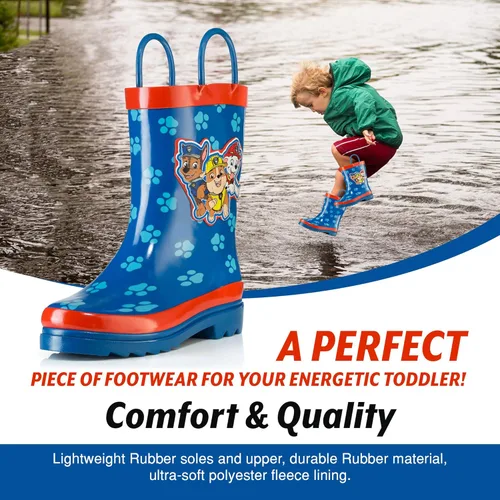Vista 3 de Nickelodeon Botas de lluvia de goma impermeables con estampado de personajes de Paw Patrol para niños (niños pequeños)