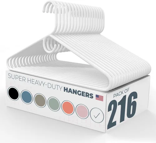 Vista 20 de Neaties Paquete de 6 perchas para ropa súper resistentes, fabricadas en los Estados Unidos, capacidad de 10 libras, perchas de plástico grueso