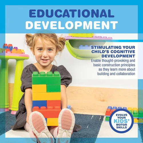 Vista 5 de UNiPLAY Plump Soft Building Blocks – Juego de 60 piezas Jumbo apilables multicolor para desarrollo cognitivo temprano y juego creativo, a partir