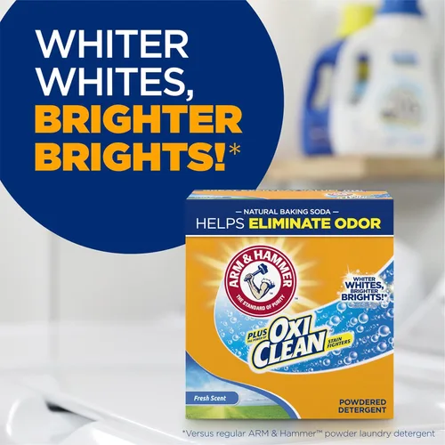 Vista 3 de Detergente en polvo Plus OxiClean de Arm & Hammer, aroma fresco, 45 cargas, 1.58 kilogramos (Paquete de 1) - El paquete puede variar