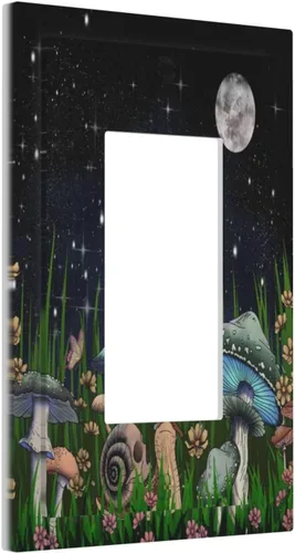 Vista 33 de Bear Moose Lodge Woodland - Placa de interruptor de luz dúplex individual de 1 banda, cubierta de salida decorativa de pared, placa frontal