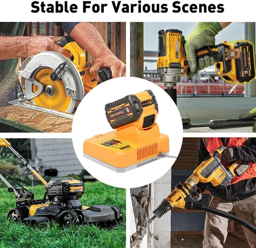 Vista 7 de Repuesto para batería Dewalt de 60 V y cargador rápido DCB118 Combo Naranja
