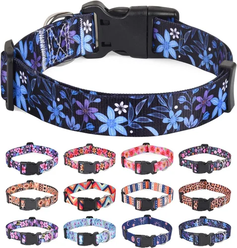 Vista 13 de Collar para Perros para Perros Pequeños y Gatos, Collar Suave y Cómodo para Mascotas para Perros Pequeños, Medianos y Grandes, Patrón Geométrico