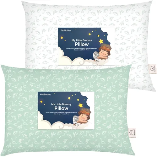 Vista 13 de KeaBabies Pack de 2 almohadas para niños pequeños de 13x18 - Almohada de algodón orgánico suave para dormir, ideal para viajes, escuela, siestas