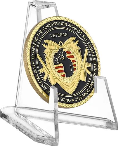 Vista 2 de LuluCircle - Soportes de exhibición de acrílico para monedas, soportes para monedas de desafío, soportes de caballete mini, soportes de exhibición
