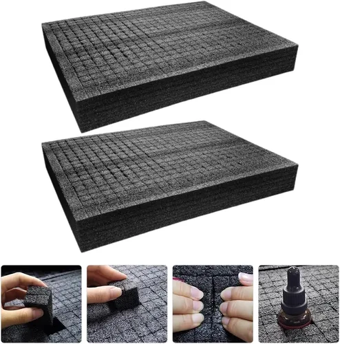 Vista 6 de Angoily 2 piezas de láminas de espuma Pick Pluck Foam Pre Cubed Inserto para caja de herramientas Envoltura Material de amortiguación