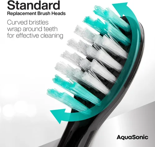 Vista 3 de AquaSonic Cabezales de cepillo de repuesto estándar genuinos para dientes normales y sensibles Compatible con muchos mangos de cepillo
