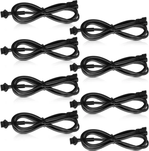 Vista 7 de Kanayu Juego de 8 cables de extensión de cable de extensión de luz LED RGB de 4 pines multicolor para motocicleta, ATV, automóvil, tira de neón