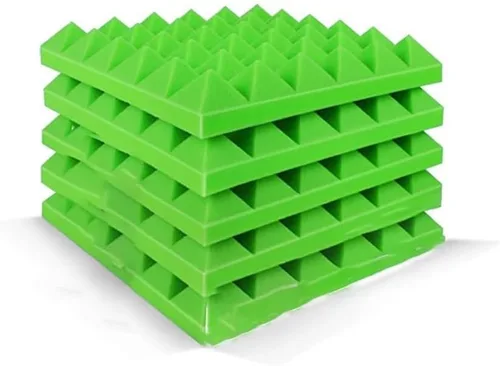 12 piezas, tablero de espuma insonorizada, panel de espuma acústica piramidal, revestimiento de estudio, absorción insonorizada, elimina los ecos