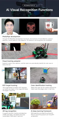 Vista 4 de Yahboom Rosmaster X3 Robot ROS programable Combinación perfecta de visión AI y características de conducción autónoma con Jetson Nano B01