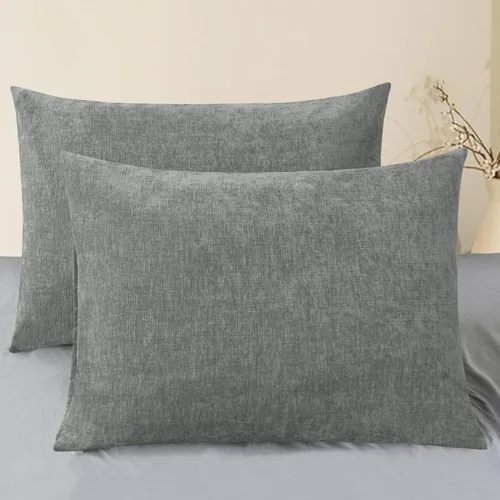 Vista 91 de CaliTime - Paquete de 2 fundas de almohada acogedoras para sofá, decoración del hogar, felpilla suave teñida sólida, 16 x 16 pulgadas, marrón Marrón