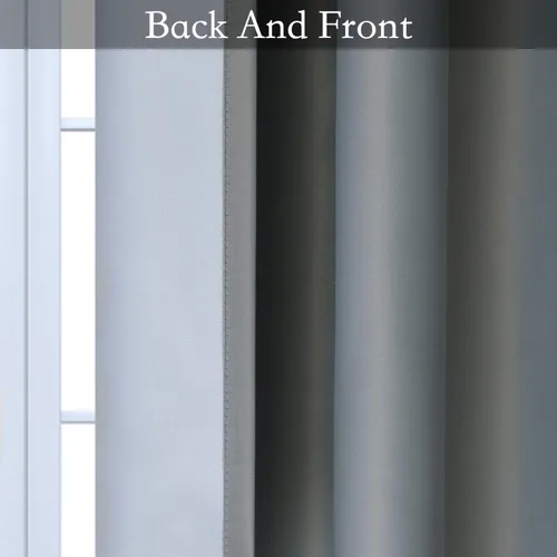 Vista 6 de SimpleHome Cortinas Ombre de negro a gris y blanco para sala de estar, 42