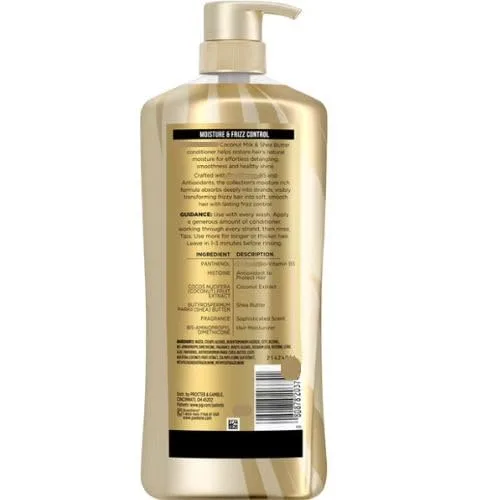 Vista 8 de Acondicionador de leche de coco y manteca de karité, 38.2 onzas líquidas, acondicionador de humedad profunda para cabello rizado, ondulado y seco