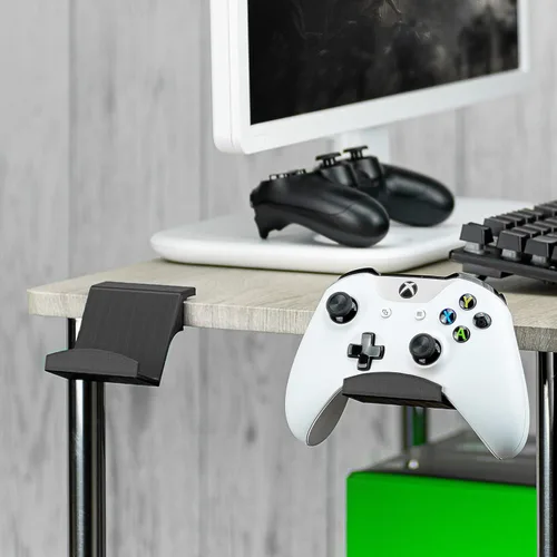 Vista 3 de BRAINWAVZ Game Controller Desktop Stand Holder (2 Pack) for XBOX ONE 360 SWITCH PS4 STEAM PC NINTENDO, Universal Gamepad Accessories - No screws