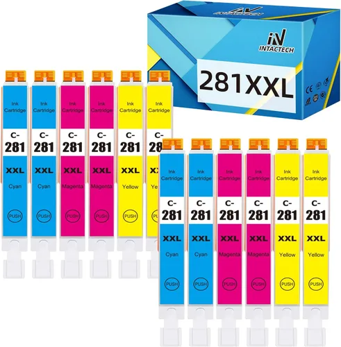 CLI-281XXL Cartuchos de tinta CMY para Canon TS6120 TS8120 TS9120 TS6220 TS8220 | Compatible con TS9520 TS9521C TR7520 TR8520